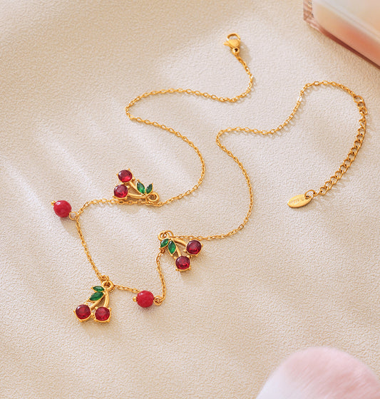 Cherry Necklace and Earrings set