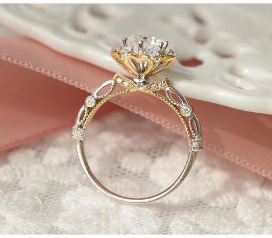 Vintage Bloom Moissanite Engagement Ring
