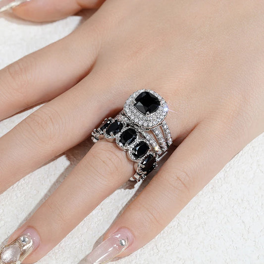 Forever Sparkle 2PC Cushion-Cut Bridal Ring Set