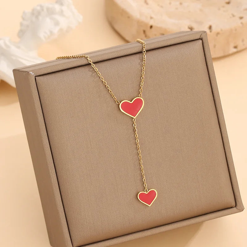 Dangling Heart Necklace and Earring set