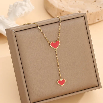 Dangling Heart Necklace and Earring set