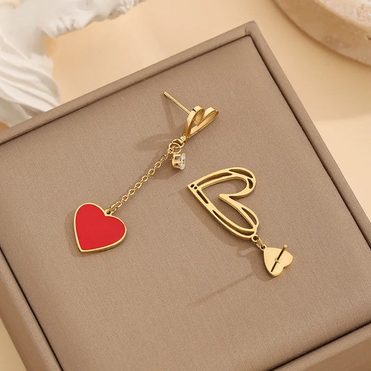 Dangling Heart Necklace and Earring set