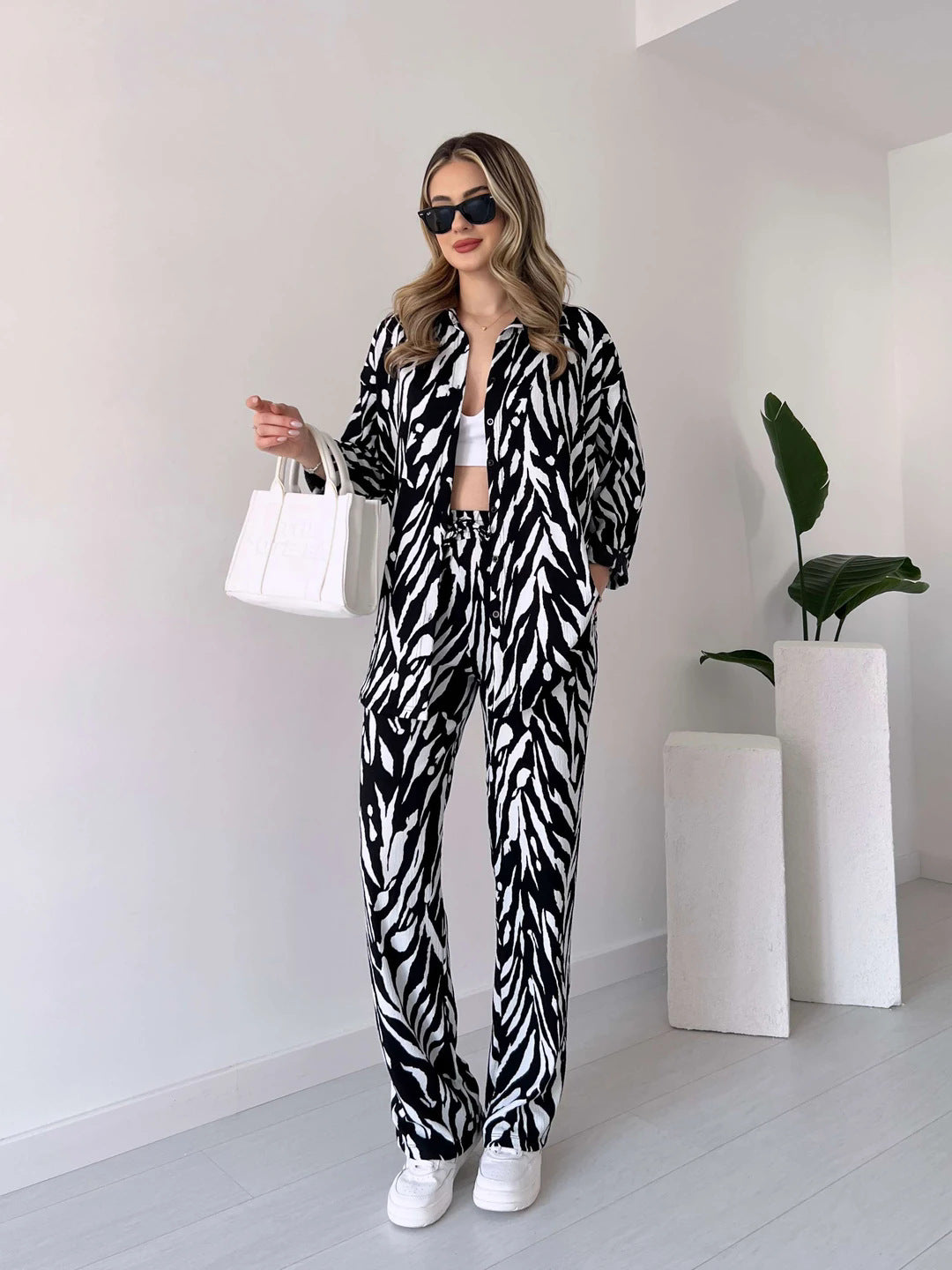 Vibrant Two-Piece Lounge Set for Women | Bold Prints